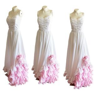 Lolita Spanish Flamingo Vintage Dress Ruffle Gown Union Made Size 9